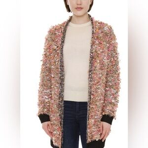 NWT! Confetti Boucle Open Front Long Cardigan